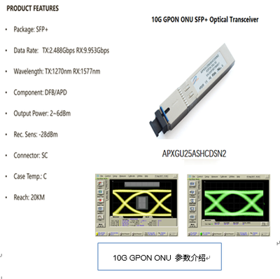 华拓光通信推出10G ONU和GPON OLT工程样品
